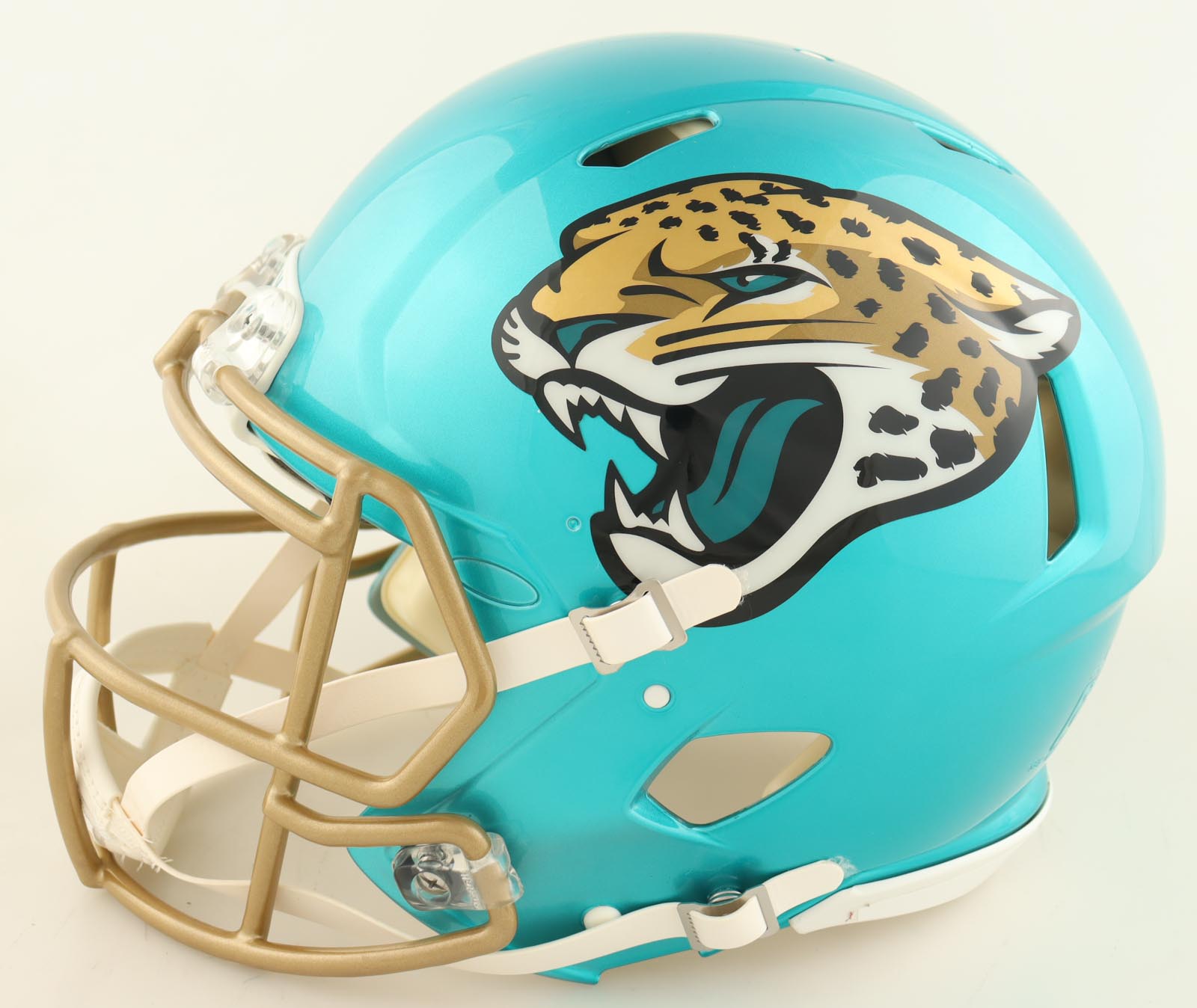 Fred Taylor Signed Jaguars Full-Size Authentic On-Field Flash Alternate Speed Helmet Inscribed "Pride of the Jaguars" (JSA) at PristineAuction.com Fred Taylor Signed Jaguars Full-Size Authentic On-Field Flash Alternate Speed Helmet Inscribed "Pride of the Jaguars" (JSA) at PristineAuction.com