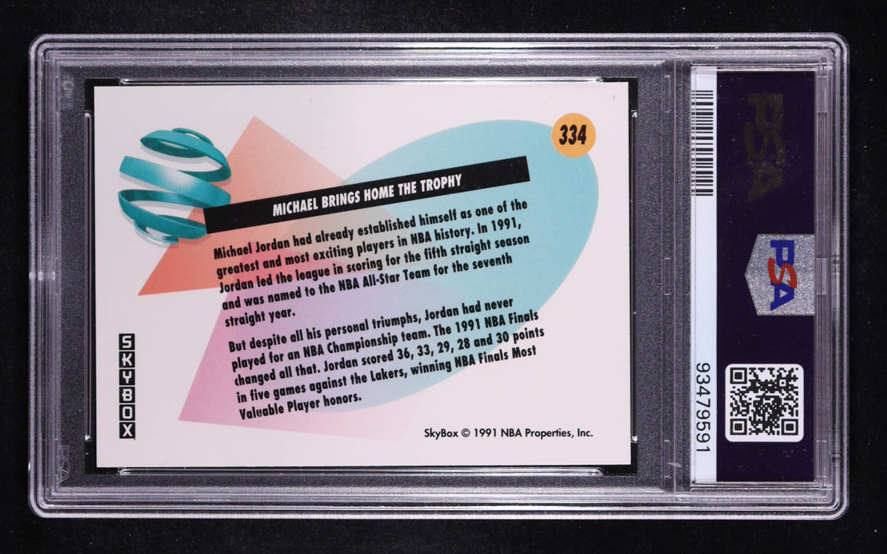 Michael Jordan 1991-92 SkyBox #334 FIN (PSA 8) at PristineAuction.com Michael Jordan 1991-92 SkyBox #334 FIN (PSA 8) at PristineAuction.com