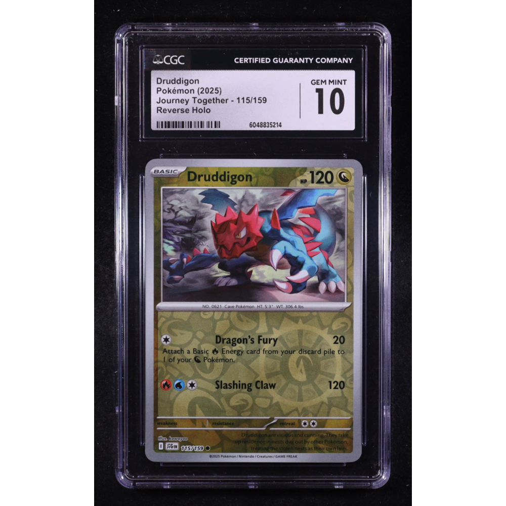 Druddigon 2025 Pokemon TCG Scarlet & Violet Journey Together #115 REVERSE HOLO (CGC 10) at PristineAuction.com