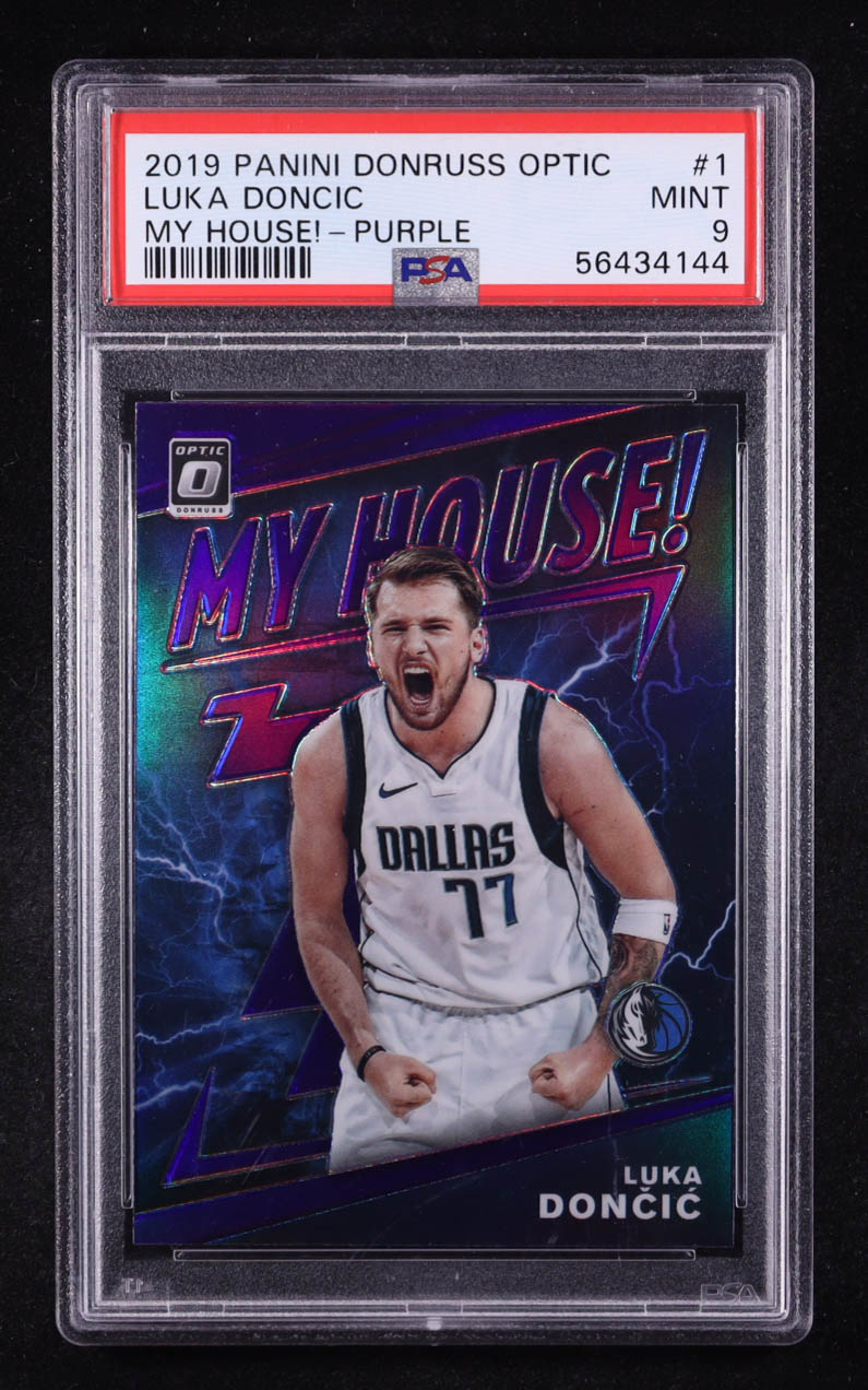 Luka Doncic 2019-20 Donruss Optic My House Purple #1 (PSA 9) at PristineAuction.com Luka Doncic 2019-20 Donruss Optic My House Purple #1 (PSA 9) at PristineAuction.com
