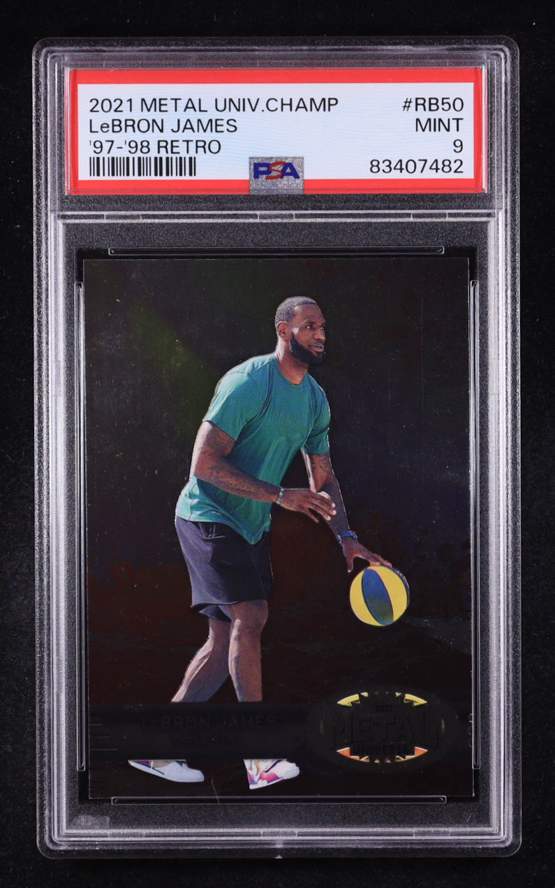 LeBron James 2021 Metal Universe Champions '97-98 Retro #RB50 (PSA 9) at PristineAuction.com LeBron James 2021 Metal Universe Champions '97-98 Retro #RB50 (PSA 9) at PristineAuction.com