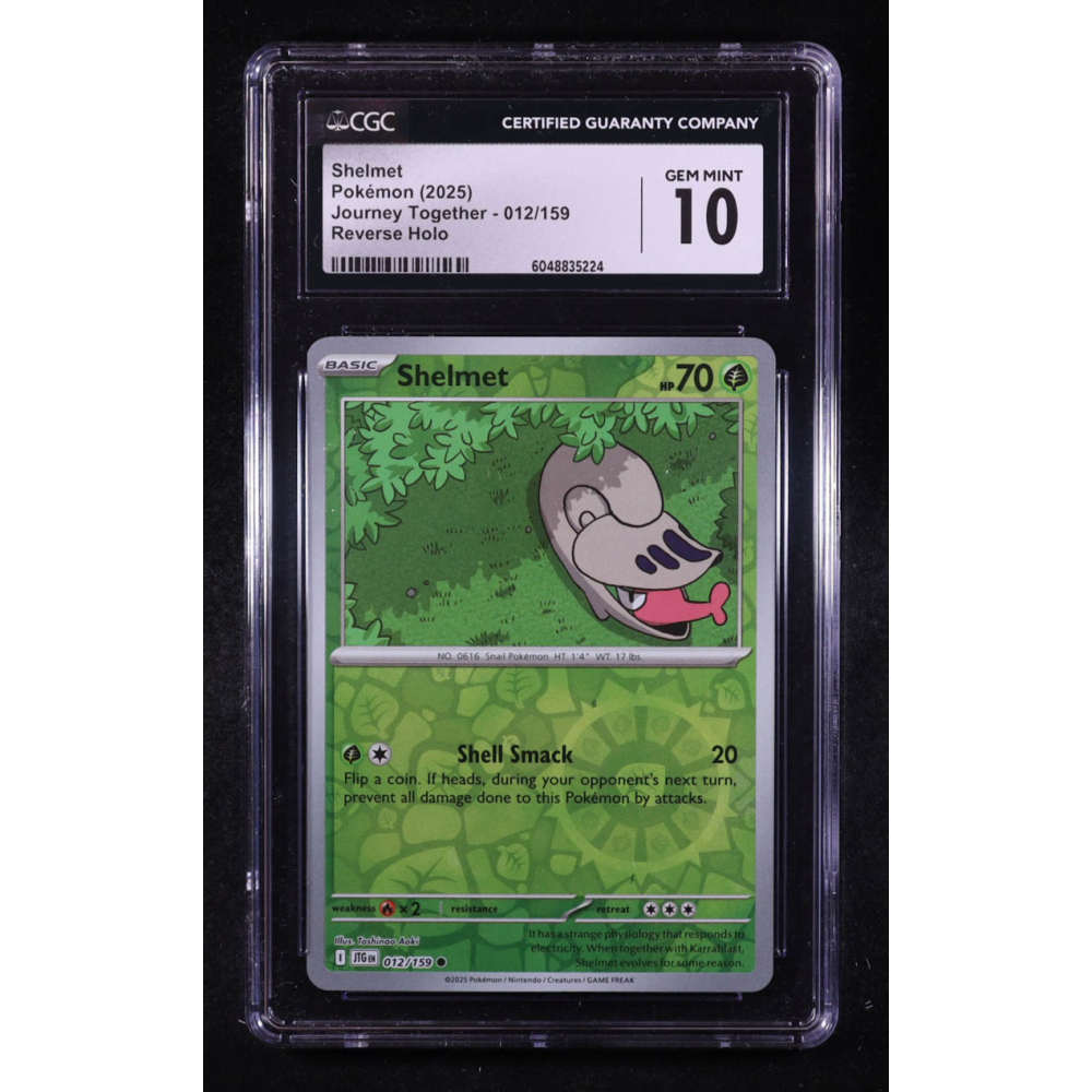 Shelmet 2025 Pokemon TCG Scarlet & Violet Journey Together #012 REVERSE HOLO (CGC 10) at PristineAuction.com
