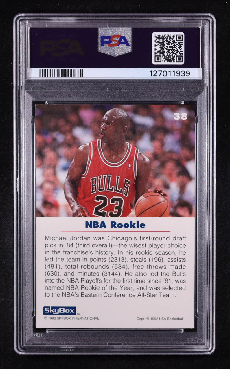 Michael Jordan 1992 SkyBox USA #38 NBA Rookie (PSA 8) | Pristine Auction