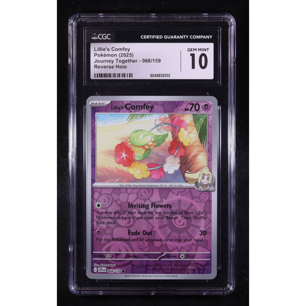 Lillie's Comfey 2025 Pokemon TCG Scarlet & Violet Journey Together #068 REVERSE HOLO (CGC 10) at PristineAuction.com