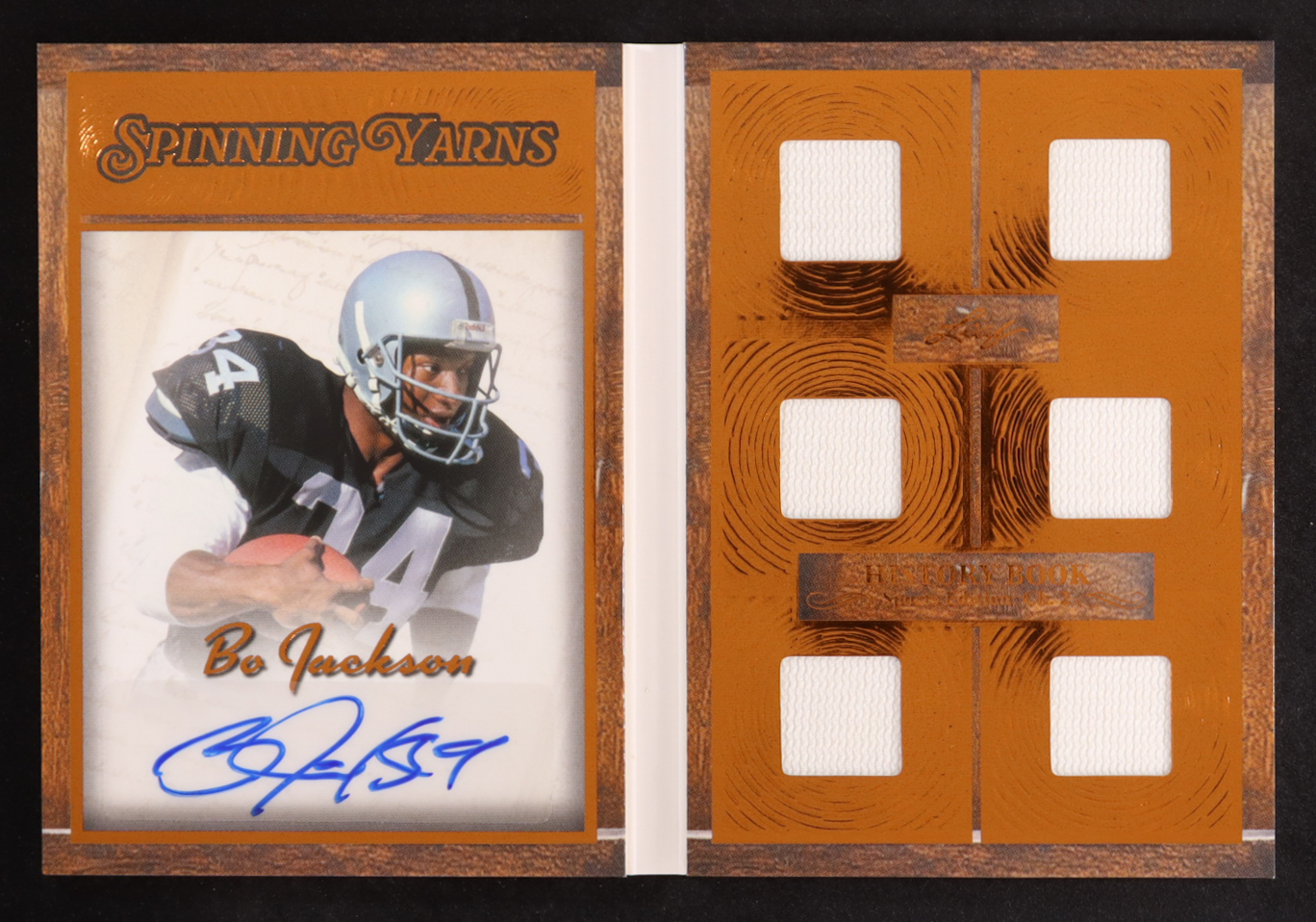 Bo Jackson 2025 Leaf History Book Sports Edition Chapter 2 Spinning Yarns Bronze Foil #SYBJ1 #17/25 at PristineAuction.com Bo Jackson 2025 Leaf History Book Sports Edition Chapter 2 Spinning Yarns Bronze Foil #SYBJ1 #17/25 at PristineAuction.com