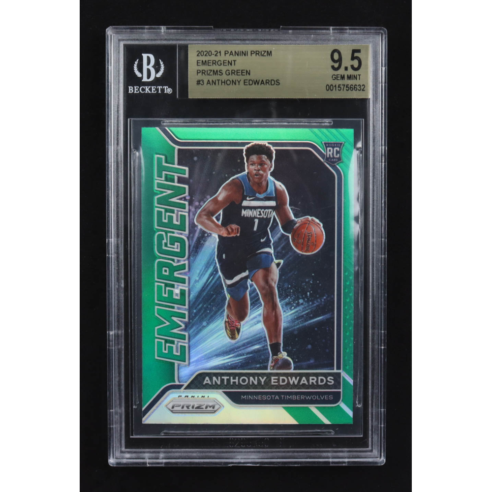 Anthony Edwards 2020-21 Panini Emergent Prizm Green #3 RC (BGS 9.5) at PristineAuction.com
