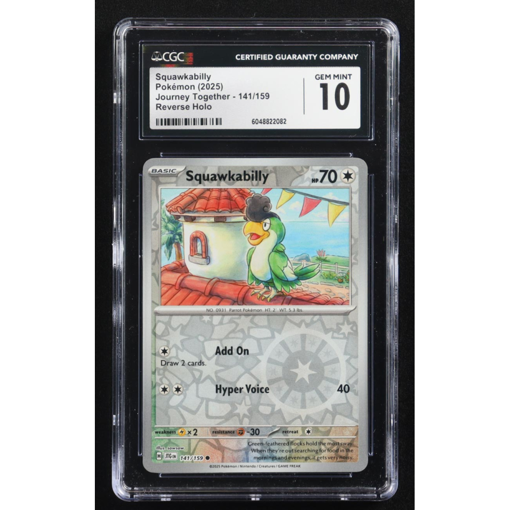 Squawkabilly 2025 Pokemon Journey Together #141 Reverse Holo (CGC 10) at PristineAuction.com