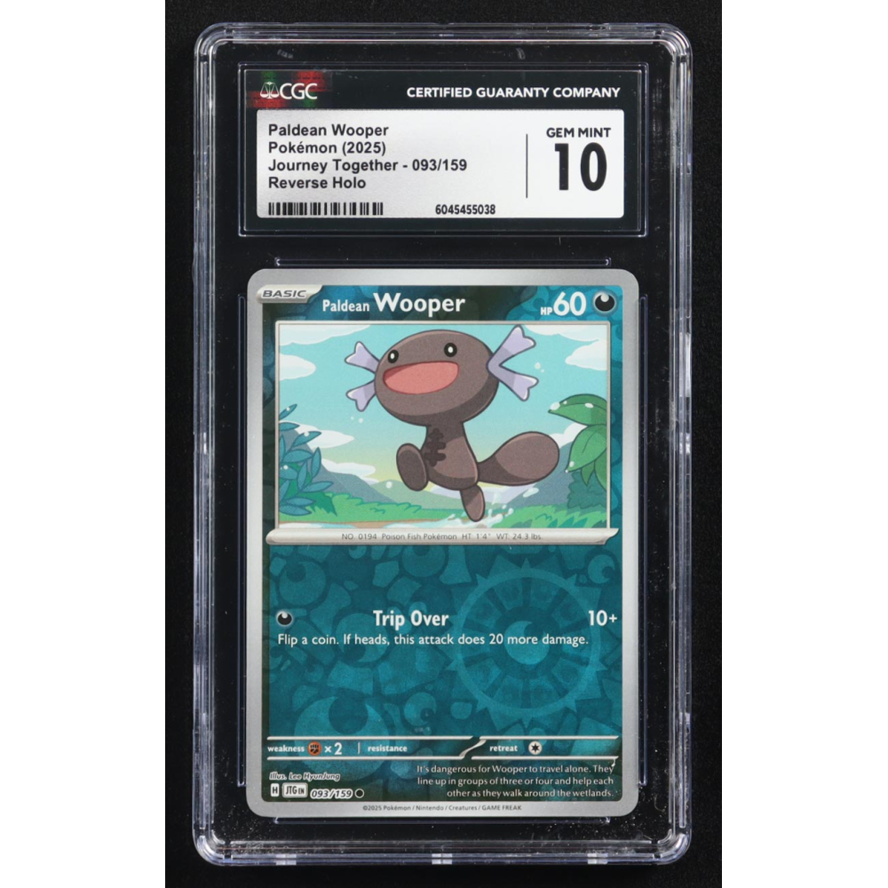 Paldean Wooper 2025 Pokemon Journey Together #93 Reverse Holo (CGC 10) at PristineAuction.com