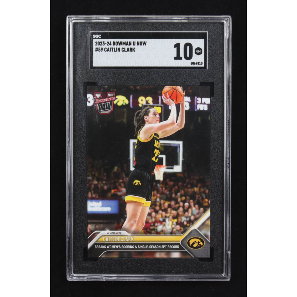 Caitlin Clark 2023-24 Bowman U Now #59 RC (SGC 10) at PristineAuction.com