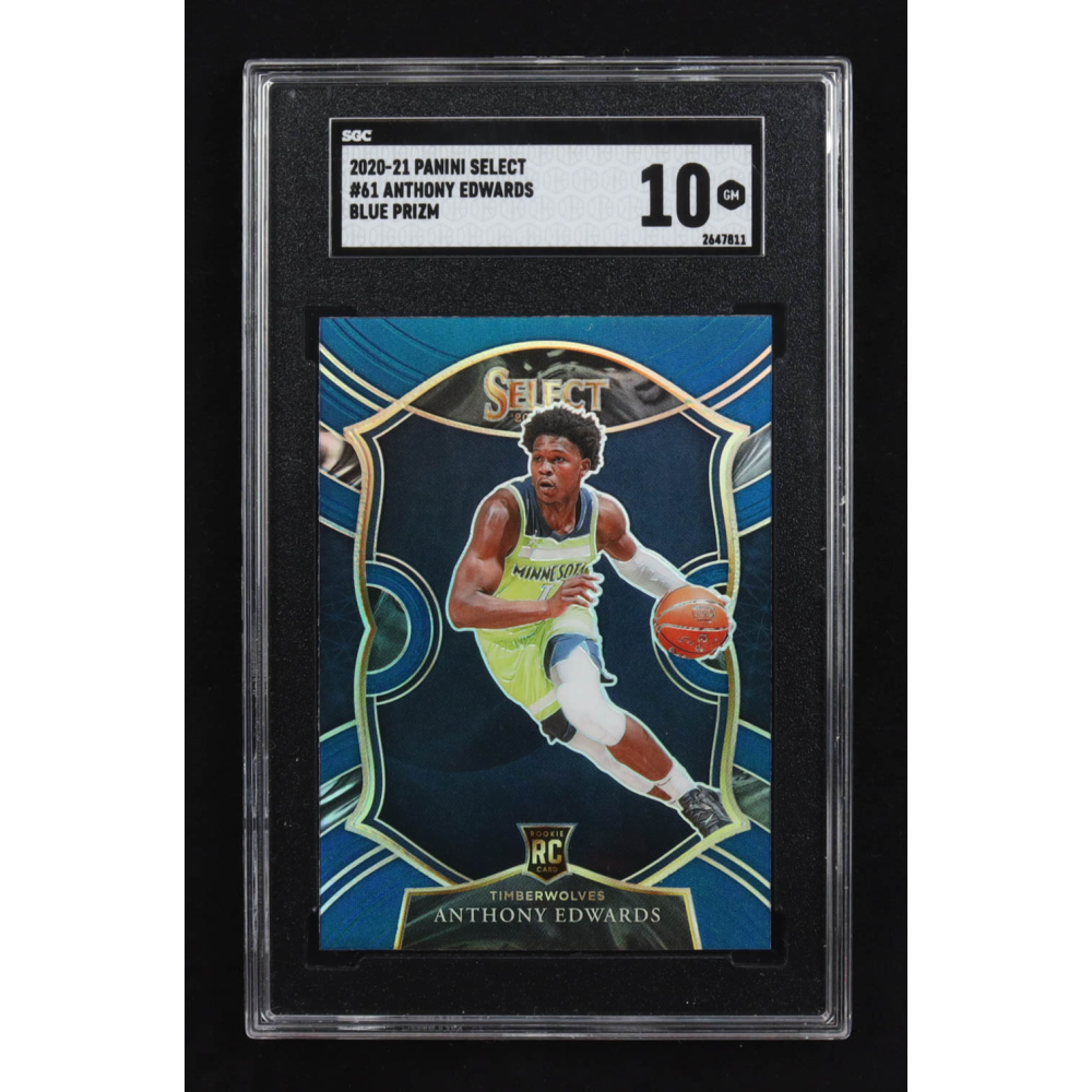 Anthony Edwards 2020-21 Panini Select Blue Prizm #61 RC (SGC 10) at PristineAuction.com