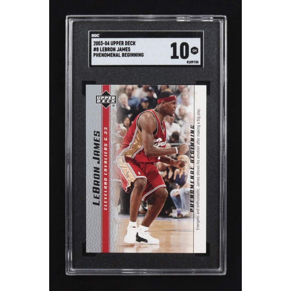 LeBron James 2003-04 Upper Deck Phenomenal Beginning #8 RC (SGC 10) at PristineAuction.com