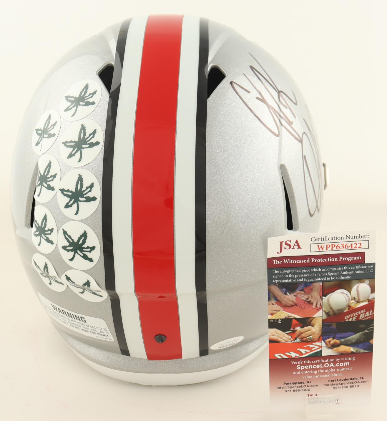J.K. Dobbins Signed Ohio State Buckeyes Full-Size Speed Helmet (JSA) at PristineAuction.com J.K. Dobbins Signed Ohio State Buckeyes Full-Size Speed Helmet (JSA) at PristineAuction.com