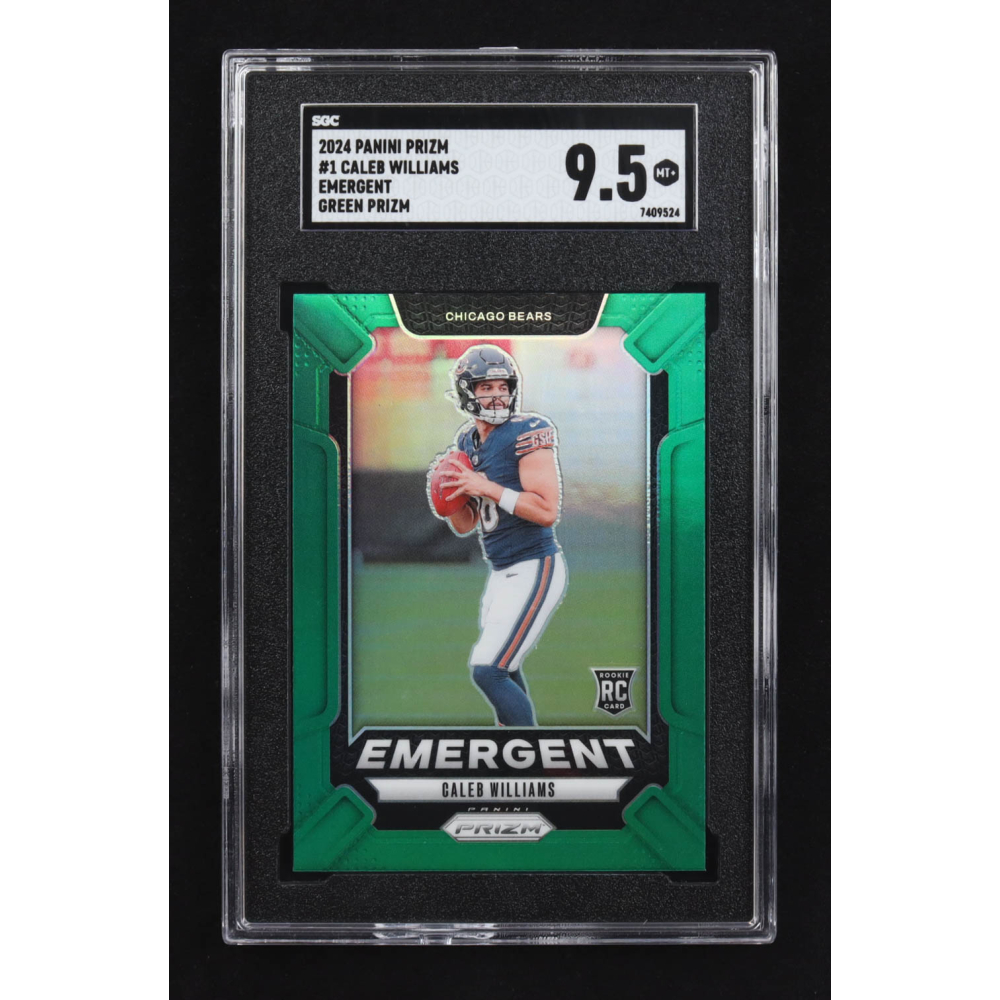 Caleb Williams 2024 Panini Prizm Emergent Green #1 RC (SGC 9.5) at PristineAuction.com