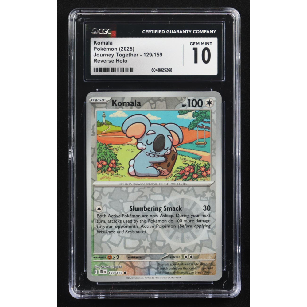 Komala 2025 Pokemon Journey Together #129 Reverse Holo (CGC 10) at PristineAuction.com