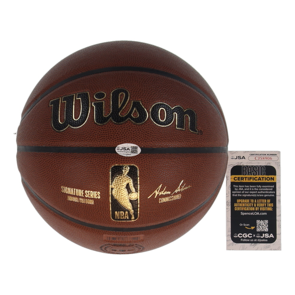 Klay Thompson Signed NBA Basketball (JSA) at PristineAuction.com Klay Thompson Signed NBA Basketball (JSA) at PristineAuction.com