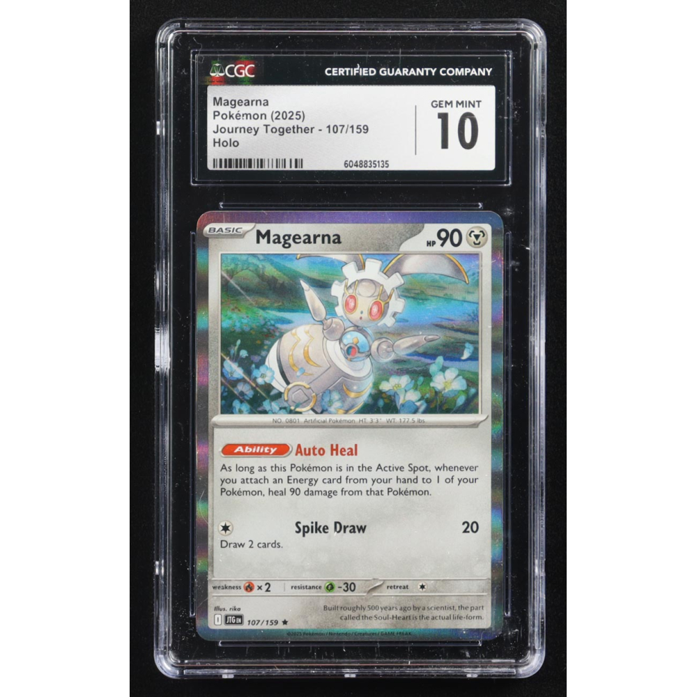 Magearna 2025 Pokemon Journey Together #107 Holo (CGC 10) at PristineAuction.com