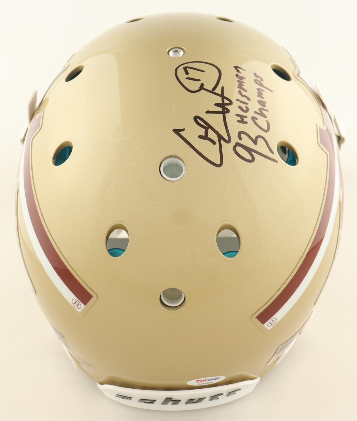 Charlie Ward Signed Florida State Seminoles Full-Size Authentic On-Field Helmet Inscribed "93 Heisman Champs" & "93 All American" & "93 Maxwell Winner" & "'06 CHOF" (PSA) at PristineAuction.com Charlie Ward Signed Florida State Seminoles Full-Size Authentic On-Field Helmet Inscribed "93 Heisman Champs" & "93 All American" & "93 Maxwell Winner" & "'06 CHOF" (PSA) at PristineAuction.com
