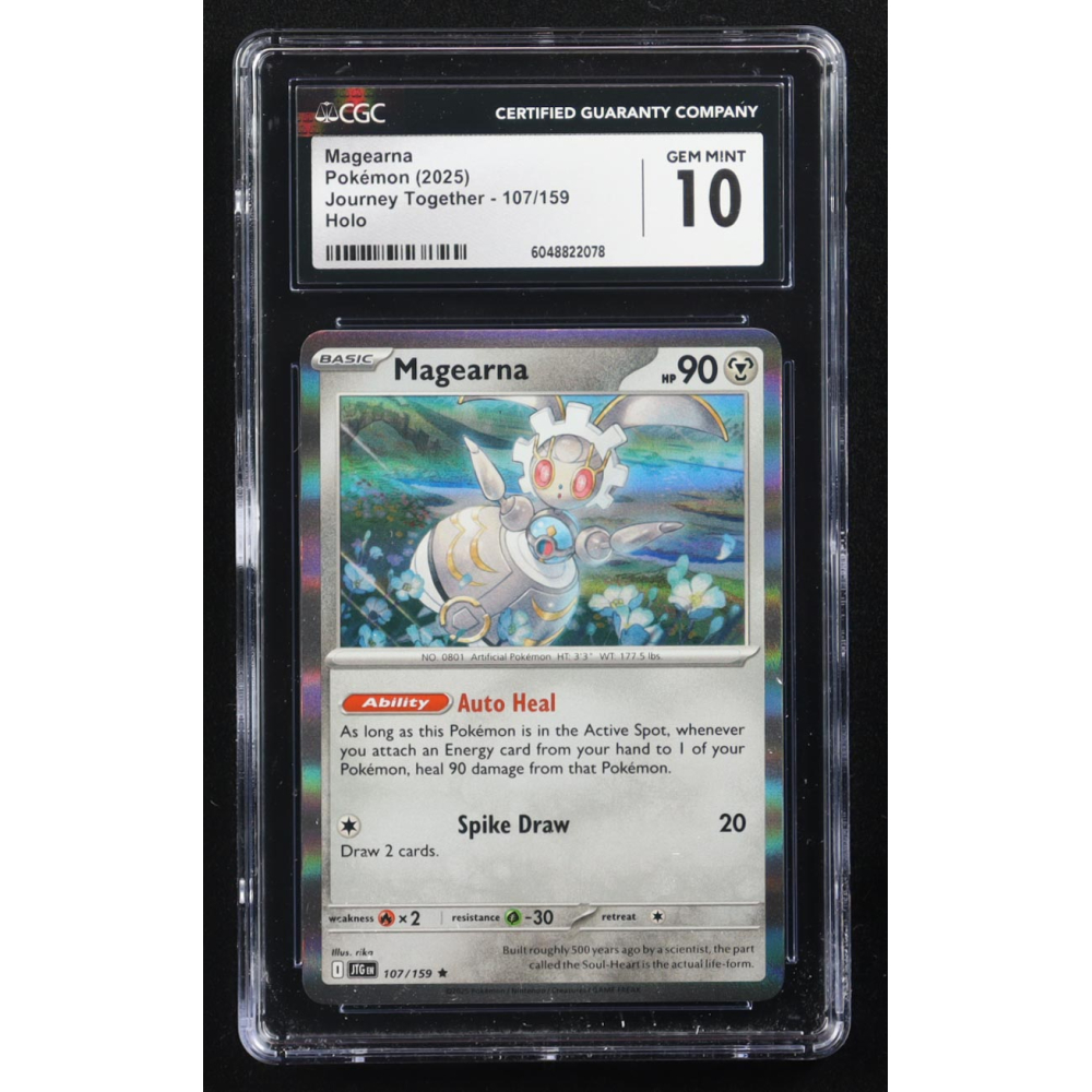 Magearna 2025 Pokemon Journey Together #107 Holo (CGC 10) at PristineAuction.com