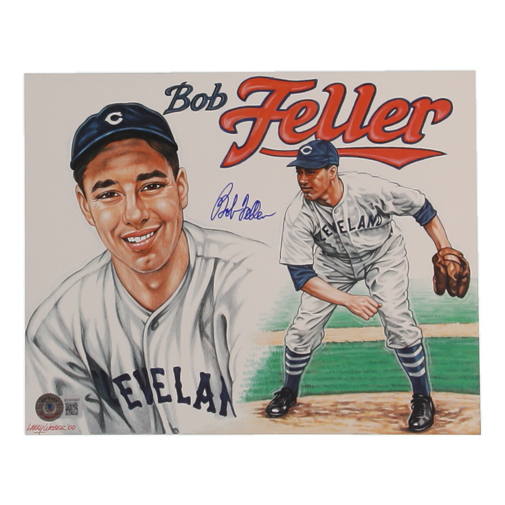Bob Feller Signed Indians 8x10 Art Print (Beckett) at PristineAuction.com Bob Feller Signed Indians 8x10 Art Print (Beckett) at PristineAuction.com