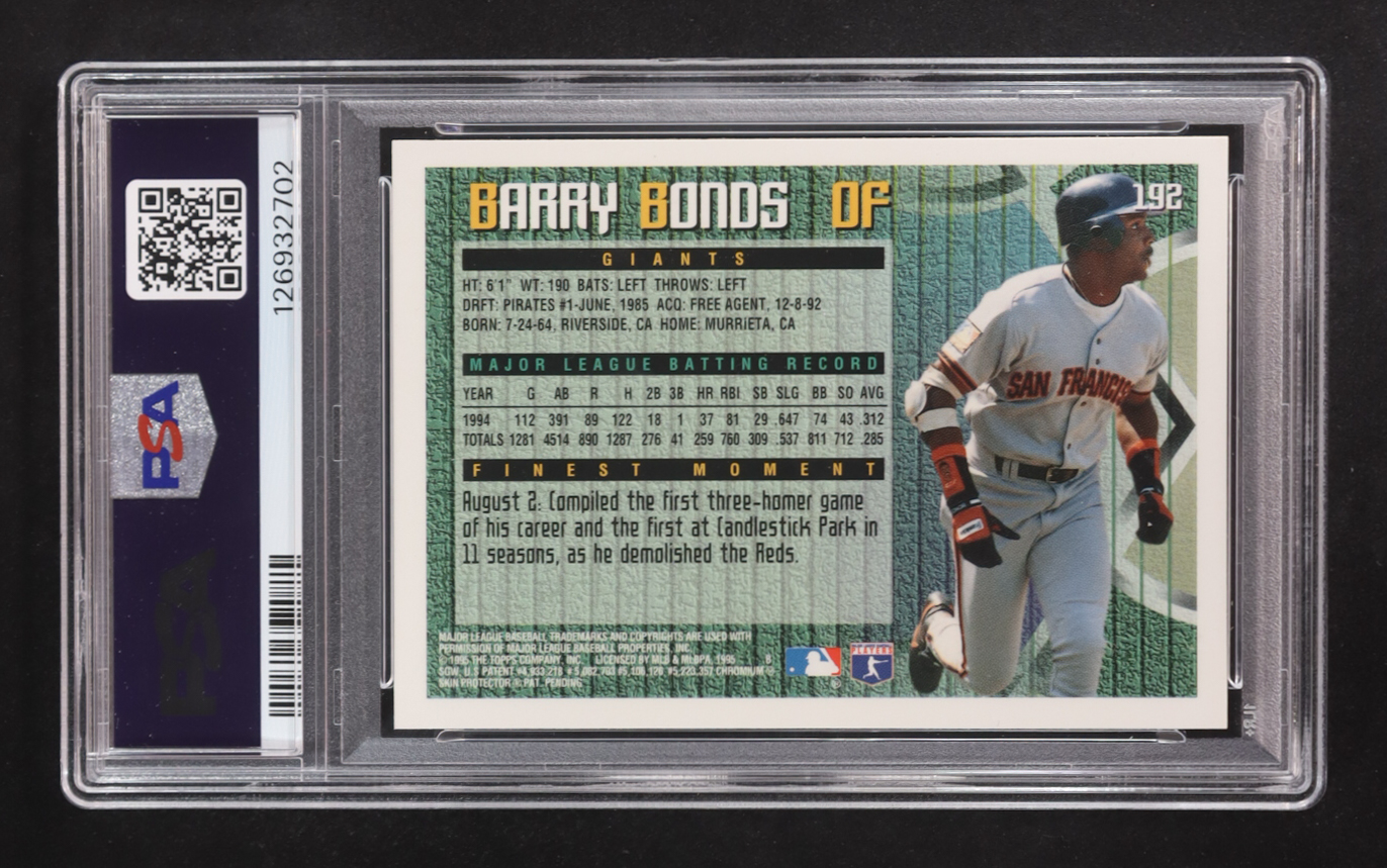 Barry Bonds 1995 Finest #192 (PSA 9) at PristineAuction.com Barry Bonds 1995 Finest #192 (PSA 9) at PristineAuction.com