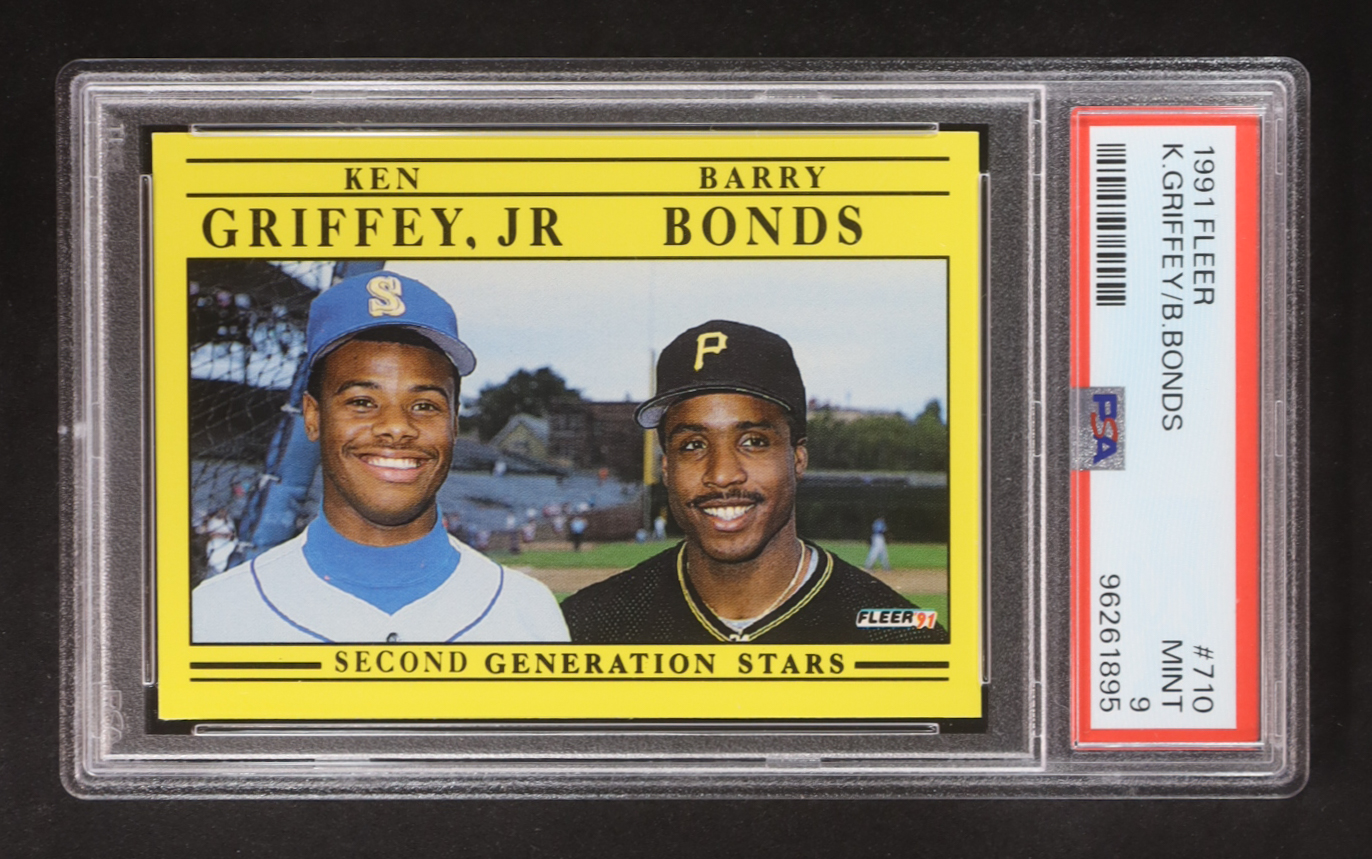 Barry Bonds / Ken Griffey Jr. 1991 Fleer #710 (PSA 9) at PristineAuction.com Barry Bonds / Ken Griffey Jr. 1991 Fleer #710 (PSA 9) at PristineAuction.com