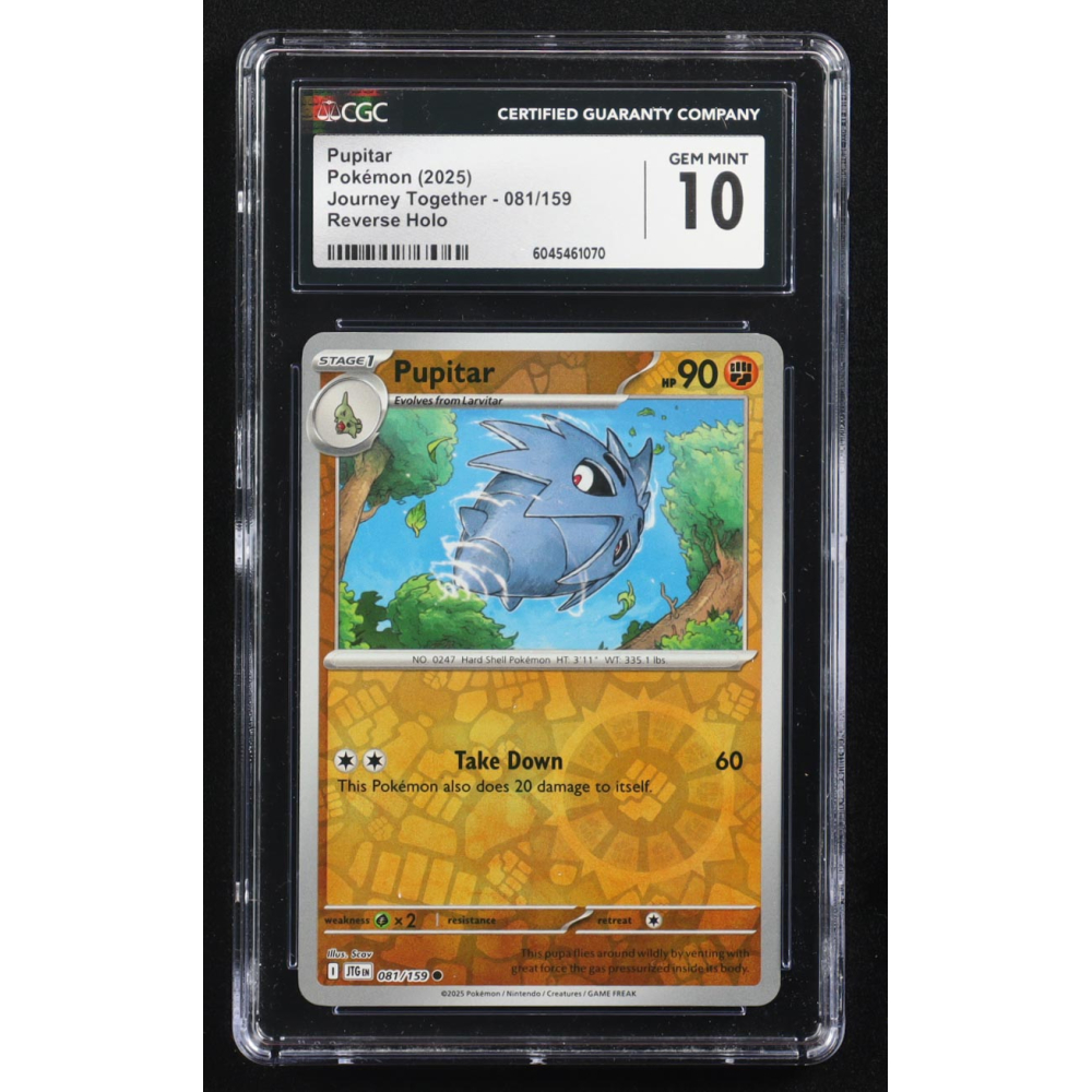 Pupitar 2025 Pokemon Journey Together #81 Reverse Holo (CGC 10) at PristineAuction.com