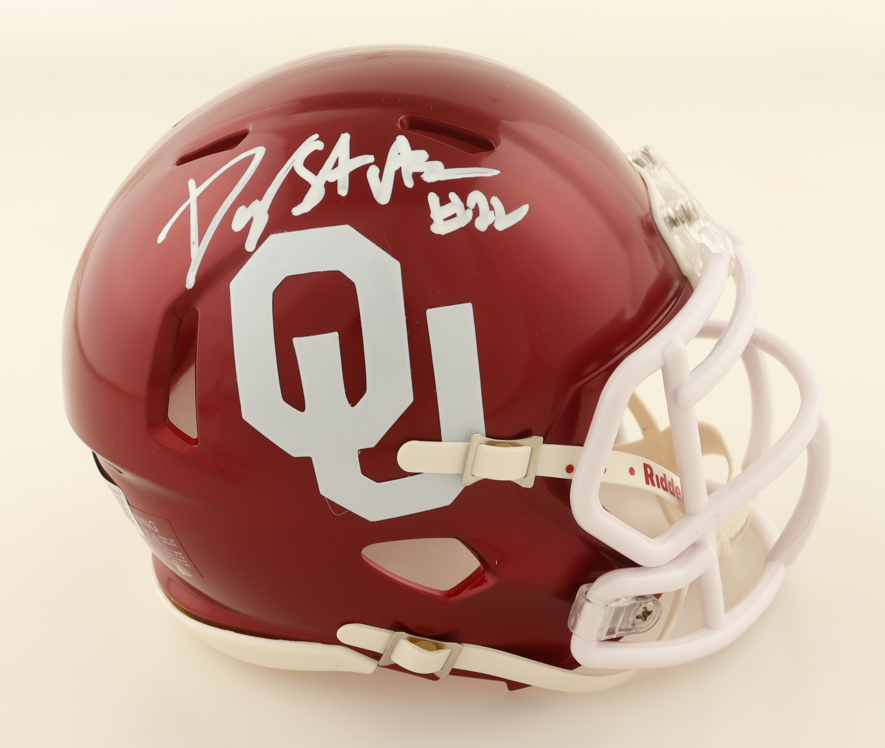 Danny Stutsman Signed Oklahoma Sooners Speed Mini Helmet (Beckett) at PristineAuction.com Danny Stutsman Signed Oklahoma Sooners Speed Mini Helmet (Beckett) at PristineAuction.com