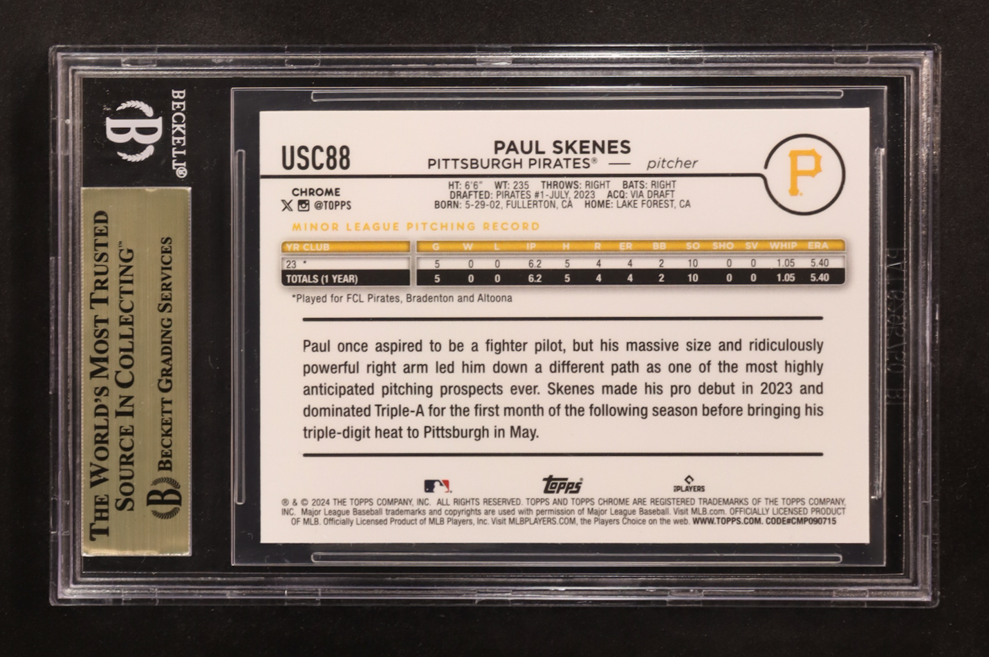 Paul Skenes 2024 Topps Chrome Update #USC88 RC (BGS 9.5) at PristineAuction.com Paul Skenes 2024 Topps Chrome Update #USC88 RC (BGS 9.5) at PristineAuction.com