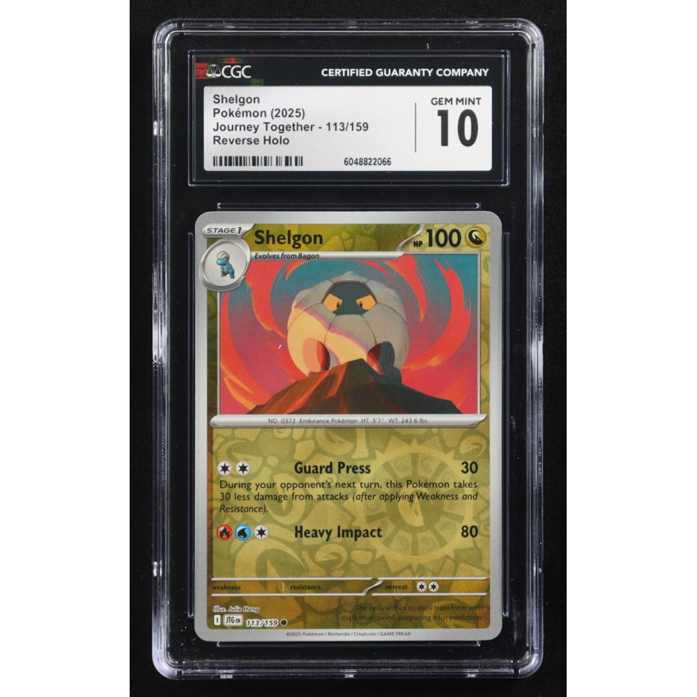 Shelgon 2025 Pokemon Journey Together #113 Reverse Holo (CGC 10) at PristineAuction.com