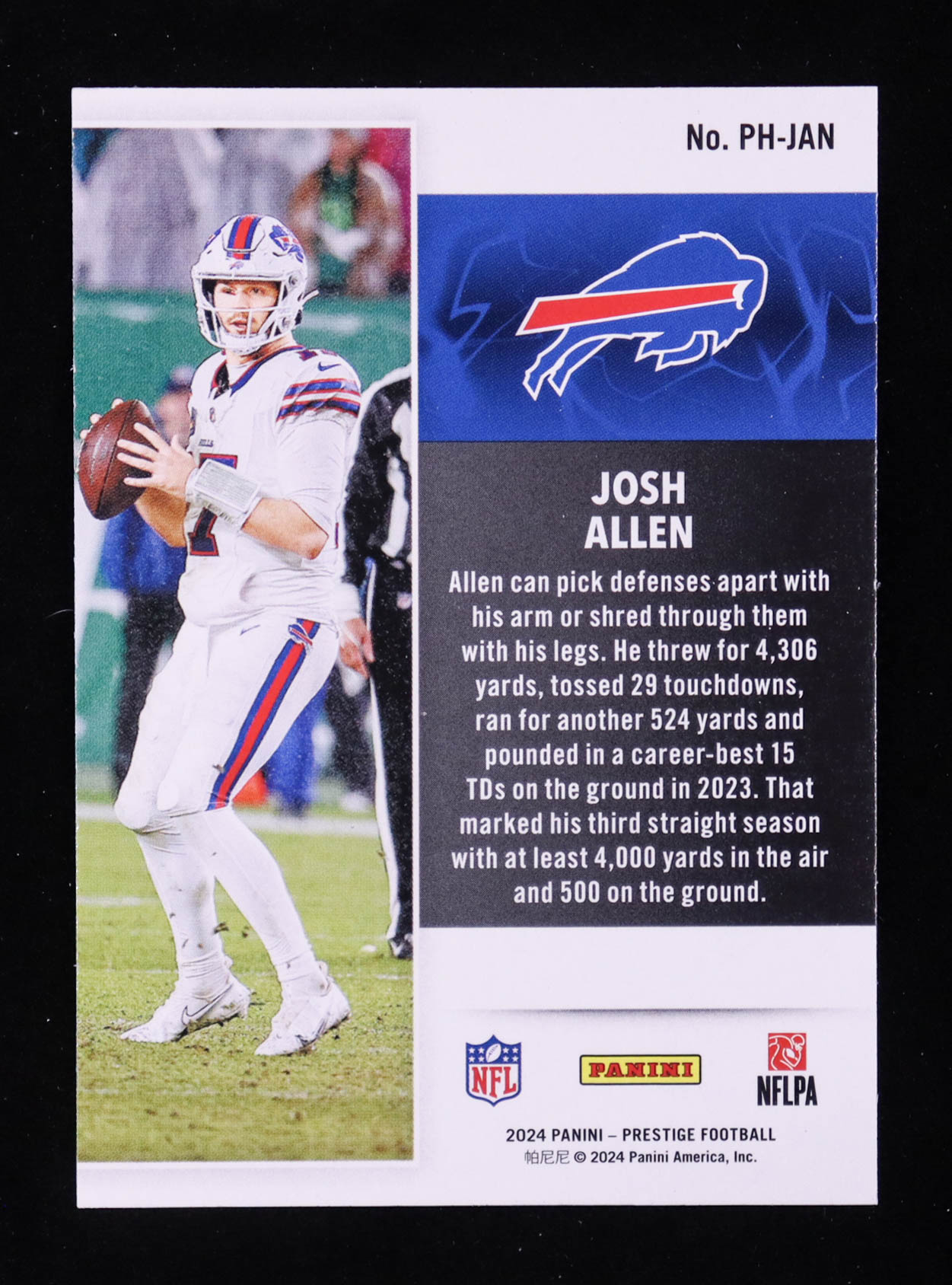 Josh Allen 2024 Prestige Power House #1 at PristineAuction.com Josh Allen 2024 Prestige Power House #1 at PristineAuction.com