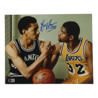 George Gervin Signed Spurs 11x14 Photo Inscribed "Ice" (Beckett) at PristineAuction.com