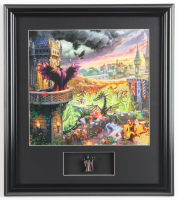 Thomas Kinkade Walt Disney's "Malificent" Custom Framed Print Display with Malificent Figurine at PristineAuction.com