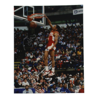 Spud Webb Signed Hawks 11x14 Photo (Beckett) at PristineAuction.com