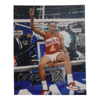 Spud Webb Signed Hawks 11x14 Photo (Beckett) at PristineAuction.com