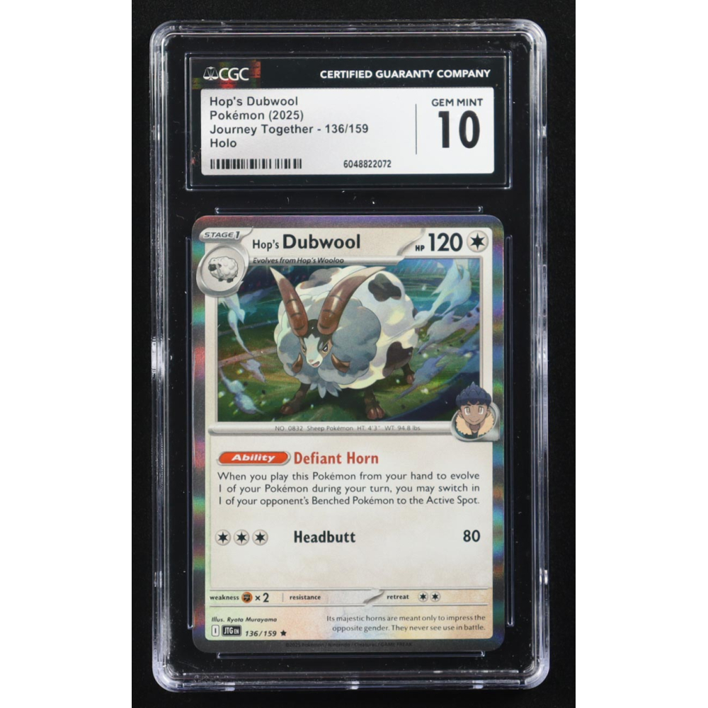 Hop's Dubwool 2025 Pokemon Journey Together #136 Holo (CGC 10) at PristineAuction.com