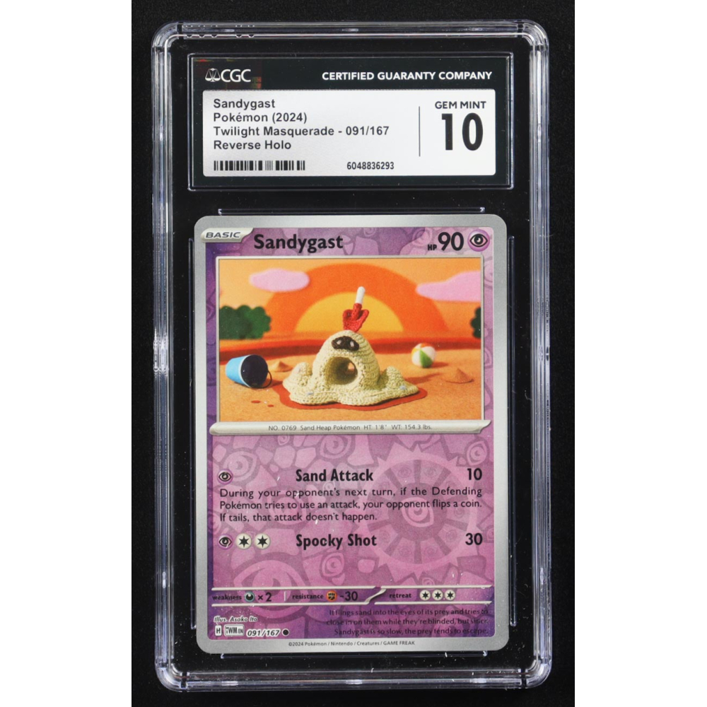 Sandygast 2024 Pokemon Twilight Masquerade #91 Reverse Holo (CGC 10) at PristineAuction.com