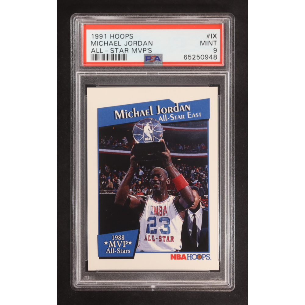 Michael Jordan 1991-92 Hoops All-Star MVP's #9 (PSA 9) at PristineAuction.com