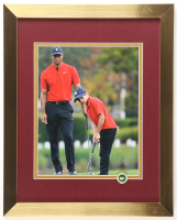 "Tiger Woods Teaching Charlie At The Masters" Custom Framed Photo Display with Masters Pin at PristineAuction.com