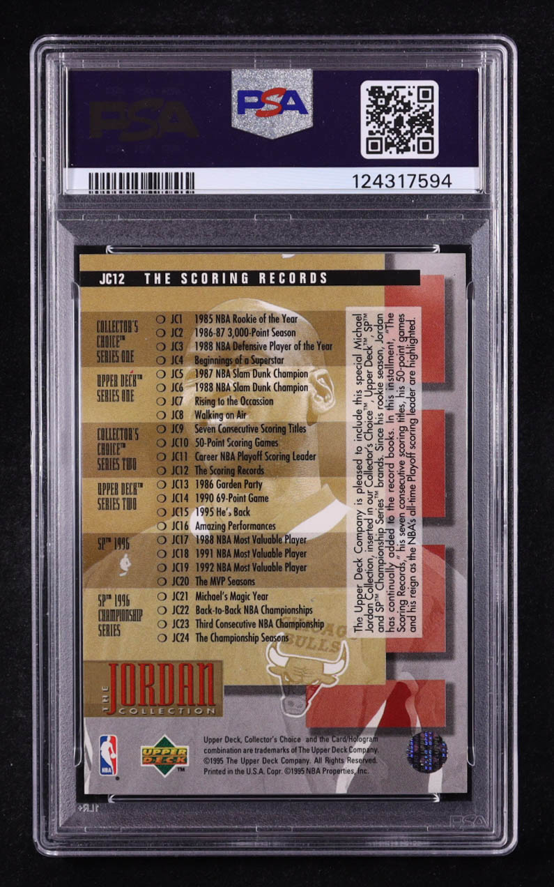Michael Jordan 1995-96 Collector's Choice Jordan Collection #JC12 Scoring Records (PSA 7) at PristineAuction.com Michael Jordan 1995-96 Collector's Choice Jordan Collection #JC12 Scoring Records (PSA 7) at PristineAuction.com