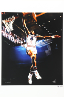 "Julius Erving" 76ers LE 12x18 Lithograph by Joshua Barton #/500 (PA) at PristineAuction.com