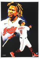 "Jos&eacute; Ram&iacute;rez" Indians LE 12x18 Lithograph by Joshua Barton #/500 (PA) at PristineAuction.com