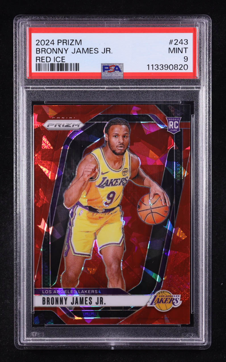 Bronny James Jr. 2024-25 Panini Prizm Prizms Red Ice #243 RC (PSA 9) at PristineAuction.com Bronny James Jr. 2024-25 Panini Prizm Prizms Red Ice #243 RC (PSA 9) at PristineAuction.com