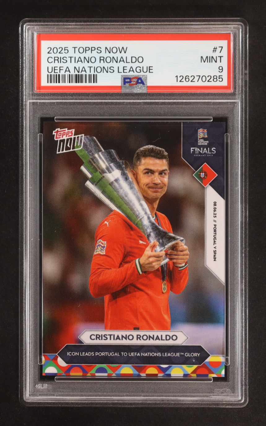 Cristiano Ronaldo 2025 Topps Now UEFA Nations League #7 (PSA 9) at PristineAuction.com Cristiano Ronaldo 2025 Topps Now UEFA Nations League #7 (PSA 9) at PristineAuction.com