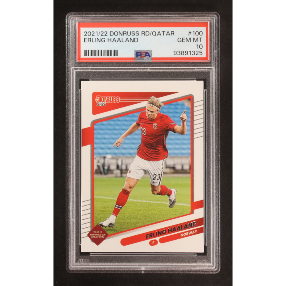 Erling Haaland 2021-22 Donruss #100 (PSA 10) at PristineAuction.com
