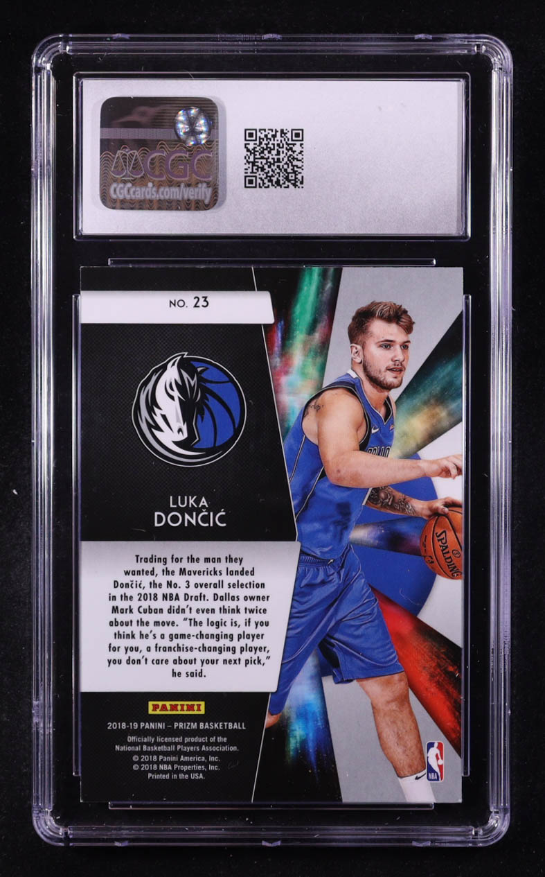 Luka Doncic 2018-19 Panini Prizm Freshman Phenoms #23 RC (CGC 9) at PristineAuction.com Luka Doncic 2018-19 Panini Prizm Freshman Phenoms #23 RC (CGC 9) at PristineAuction.com
