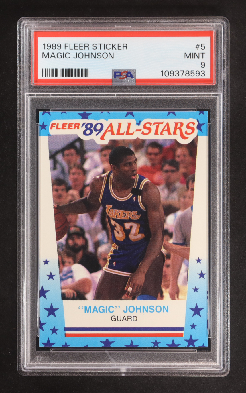 Magic Johnson 1989-90 Fleer Stickers #5 (PSA 9) at PristineAuction.com Magic Johnson 1989-90 Fleer Stickers #5 (PSA 9) at PristineAuction.com