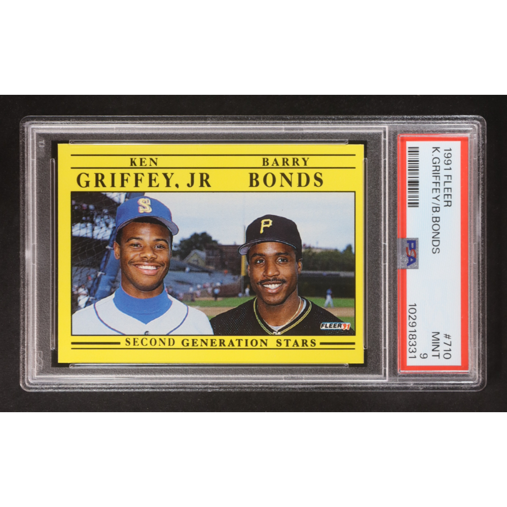 Barry Bonds / Ken Griffey Jr. 1991 Fleer #710 (PSA 9) at PristineAuction.com