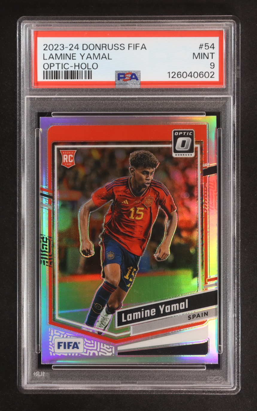 Lamine Yamal 2023-24 Donruss Optic Holo #54 RC (PSA 9) at PristineAuction.com Lamine Yamal 2023-24 Donruss Optic Holo #54 RC (PSA 9) at PristineAuction.com