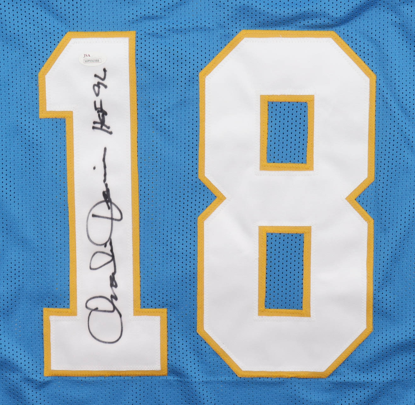 Charlie Joiner Signed Jersey Inscribed "HOF 96" (JSA) at PristineAuction.com Charlie Joiner Signed Jersey Inscribed "HOF 96" (JSA) at PristineAuction.com