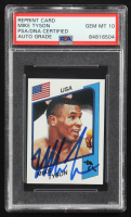 Mike Tyson Signed 1986 Panini SuperSport Stickers #153 Reprint (PSA | Autograph Grade 10) at PristineAuction.com